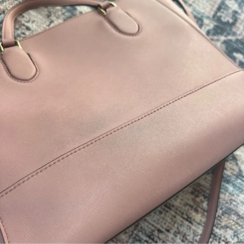 Kate Spade Hadlee Laurel Way Dusty Peony Pink Leather Handbag Purse Satchel